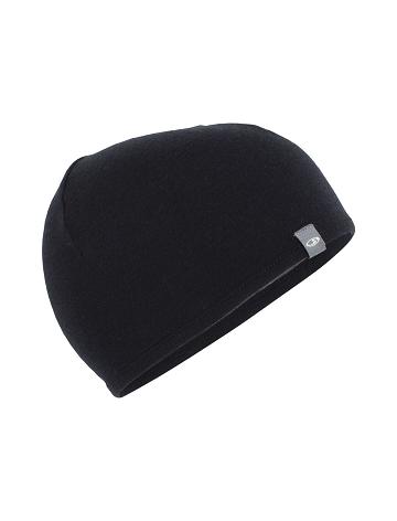 Black / Gritstone Heather Icebreaker Unisex Merino Pocket Beanie Men's Hats | AU 1105EBCX